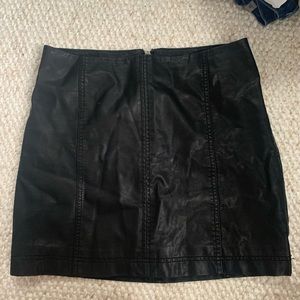Free People Leather Mini Skirt